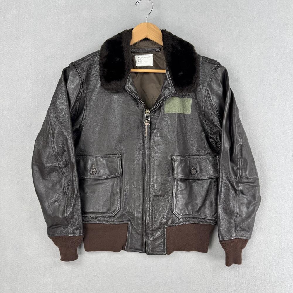 Vintage Cooper Sportswear Jacket Mens 42 Brown Leather G-1 Flight Bomber USA